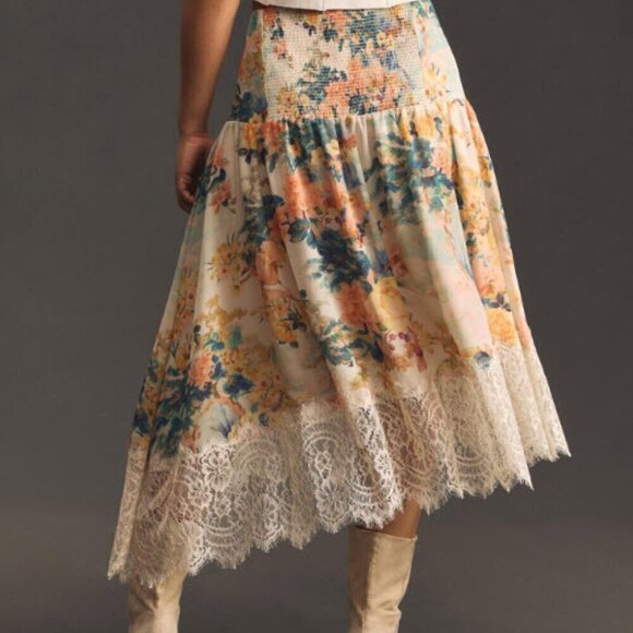 NWOT Anthropologie Asymmetrical Lace A-Line Skirt Small - Chic & Unique Closet E - Picture 7 of 13